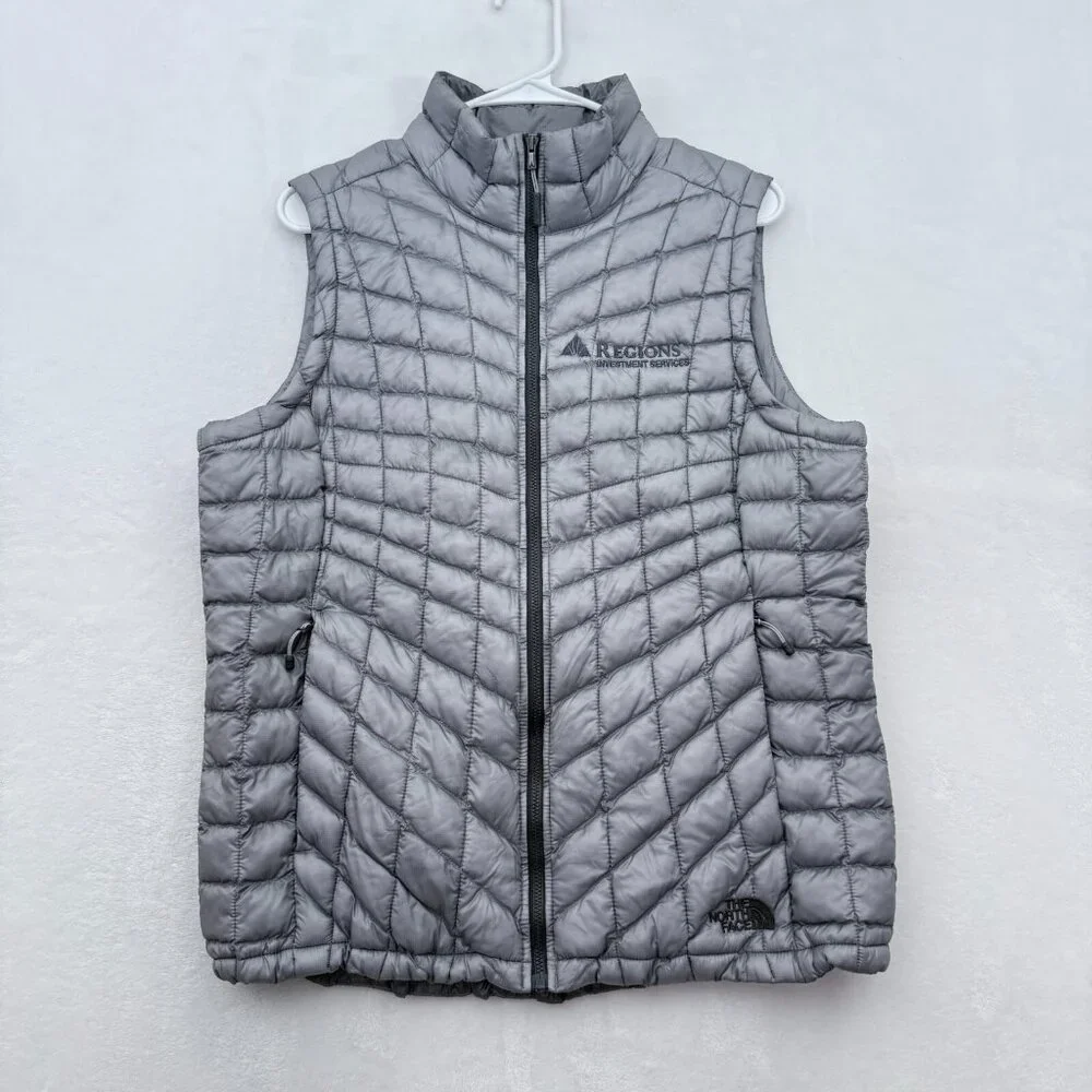 The North Face Puffer Vest Womens L Full Zip Lightweight Thermobal Line